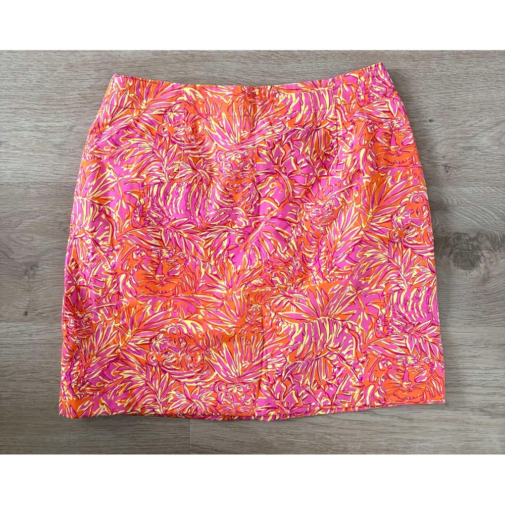 Vintage Lilly‎ Pulitzer Retired Tiger Queen Skirt Preppy Coastal Vacation Resort